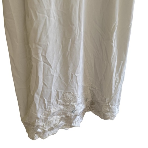 VTG Shadow Line White Lace Nightgown Mini Dress Spaghetti Straps Sweetheart 36 - Picture 3 of 10